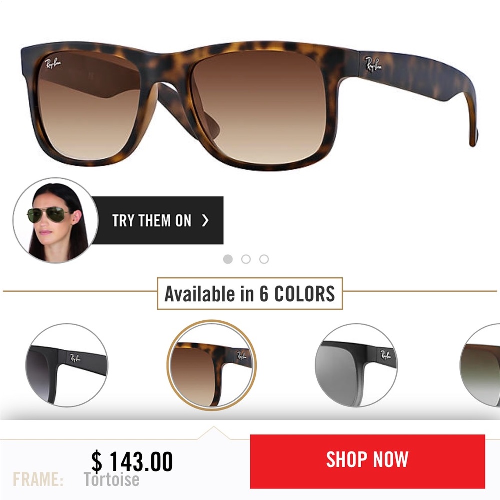 Justin tortoise Ray Bans